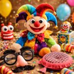 april fools, prank, humor, funny, clown, jester, toy, colorful, celebration, party, balloon, confetti, laughter, glasses, fake mustache, entertainment, joke toy, party blower, streamers, game